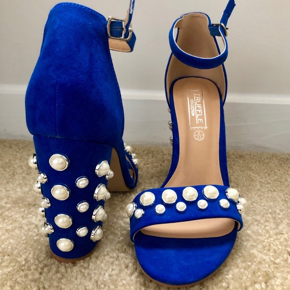 Nasty Gal Shoes - Cobalt Blue and Pearl Sandals, Size 9. Never worn!